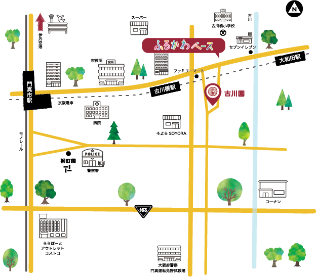 ふるかわベースへのアクセス